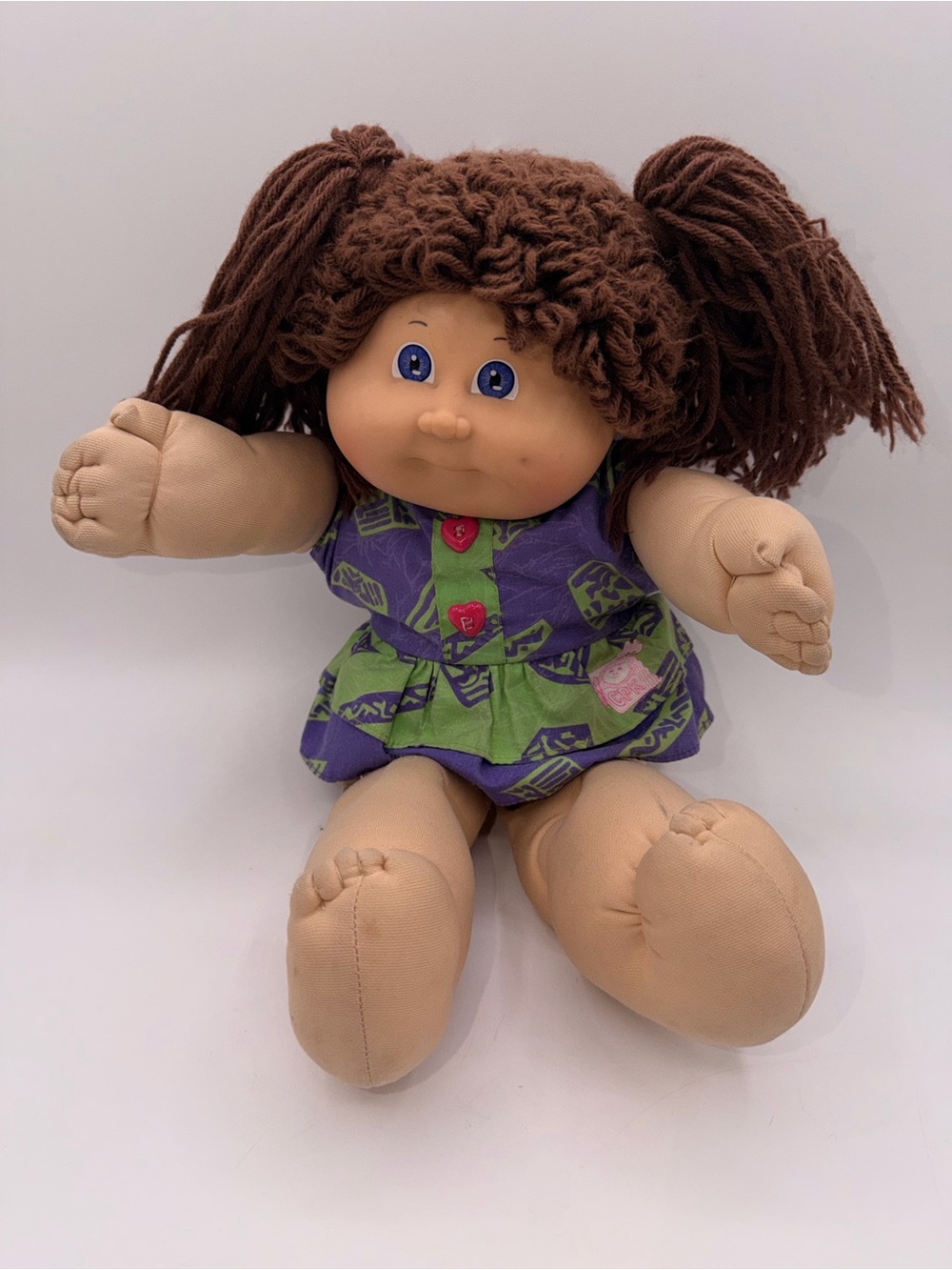 Vintage Cabbage Patch Kid Girl Brown Poodle Hair Head Mold #3 1985